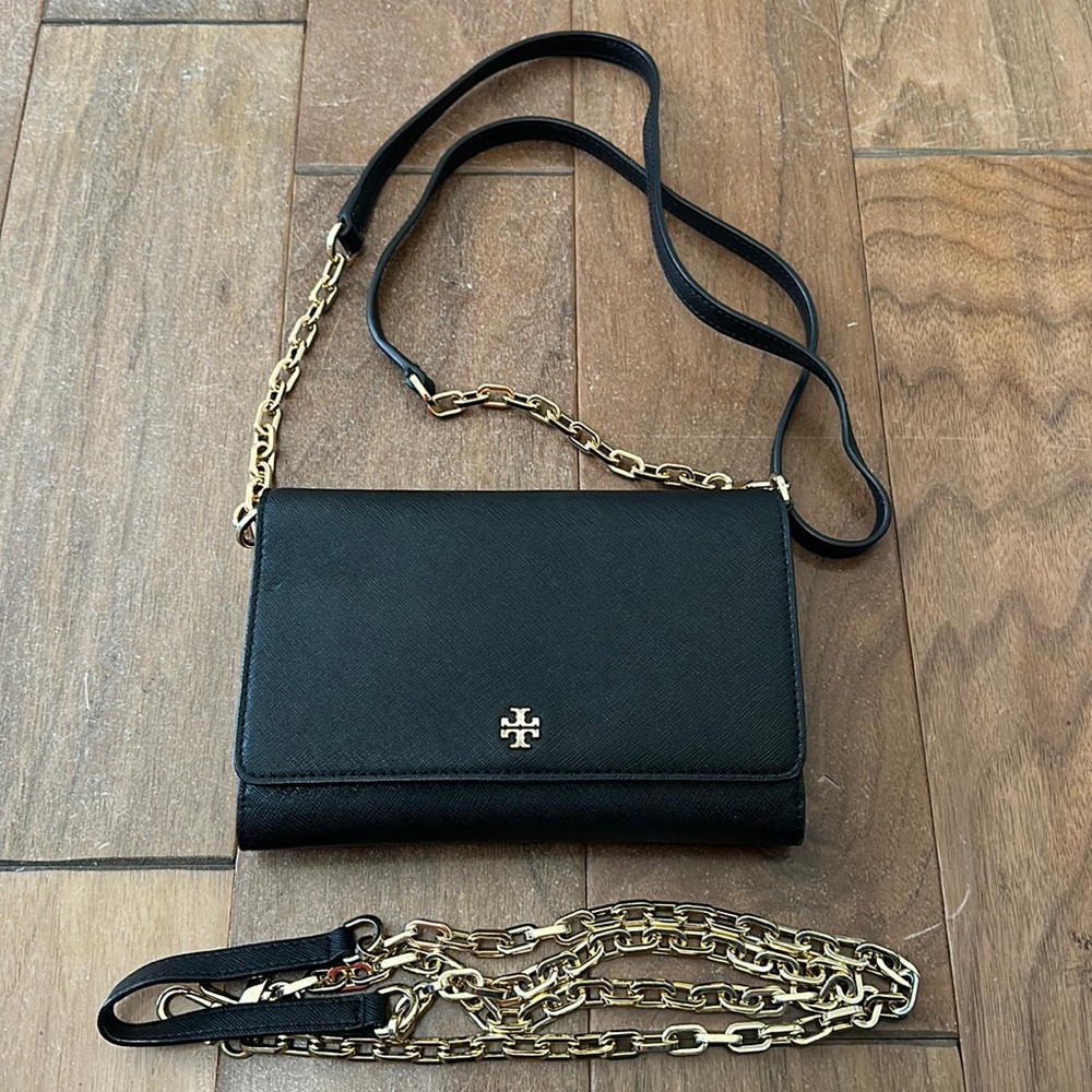 Tory Burch Emerson Chain Wallet Leather Cross Body Bag